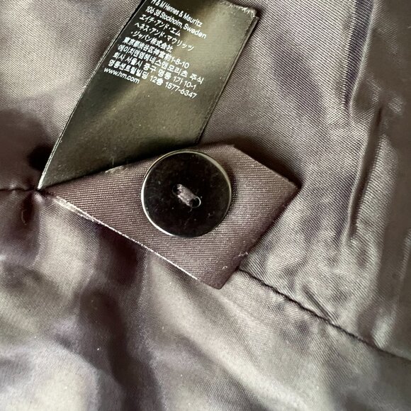 H&M Ladies 10 Med Blazer Wool Blend Fitted V-Neck Crop Zip Jacket Multi Tweed - Picture 6 of 11